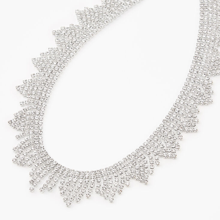Shiny Silver Collar Statement Necklace